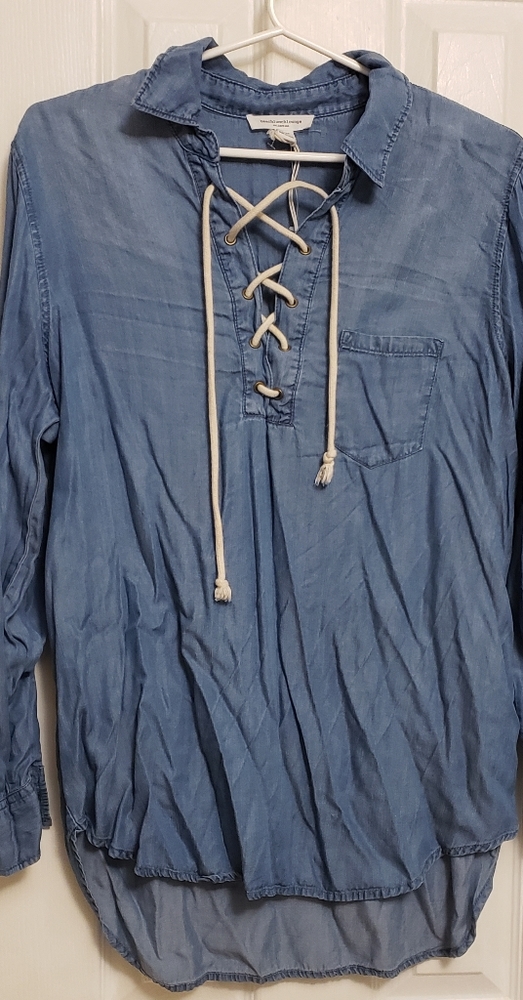 Denim lace up shirt